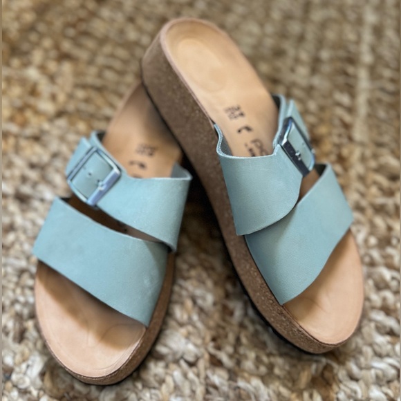 Women's Birkenstock Almina Sandals in Sage Green - Picture 1 of 4